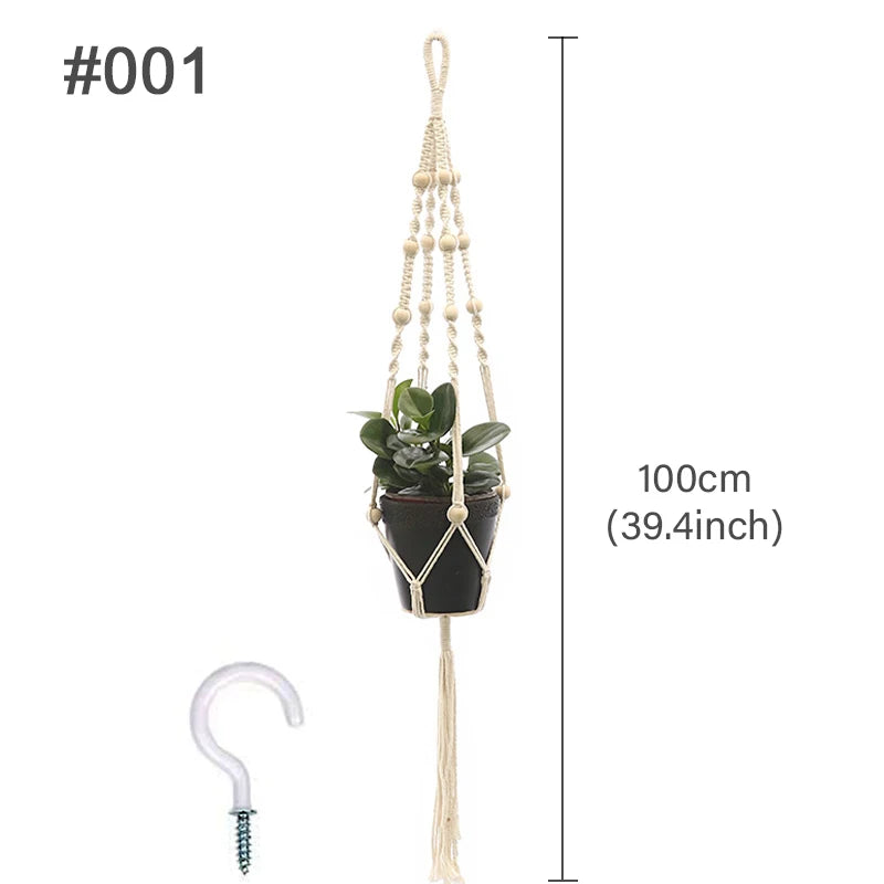 Handmade Boho Macrame Plant Hanger – Wall Hanging Basket Planter for Indoor & Outdoor Flower Pot Décor