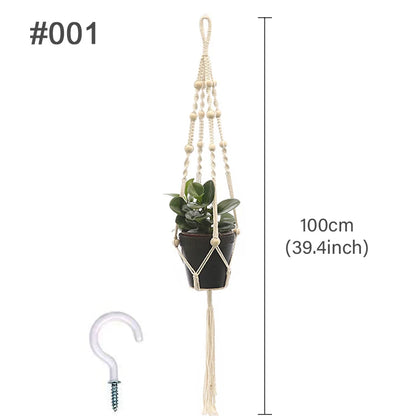 Handmade Boho Macrame Plant Hanger – Wall Hanging Basket Planter for Indoor & Outdoor Flower Pot Décor