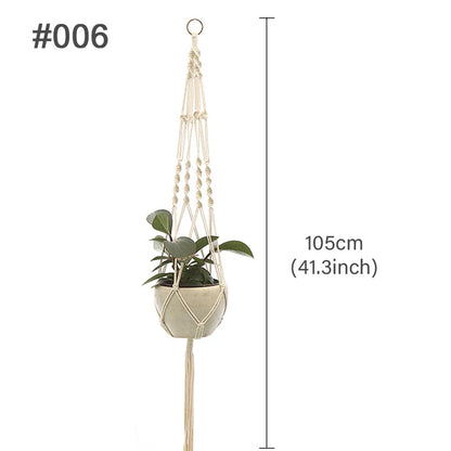 Handmade Boho Macrame Plant Hanger – Wall Hanging Basket Planter for Indoor & Outdoor Flower Pot Décor