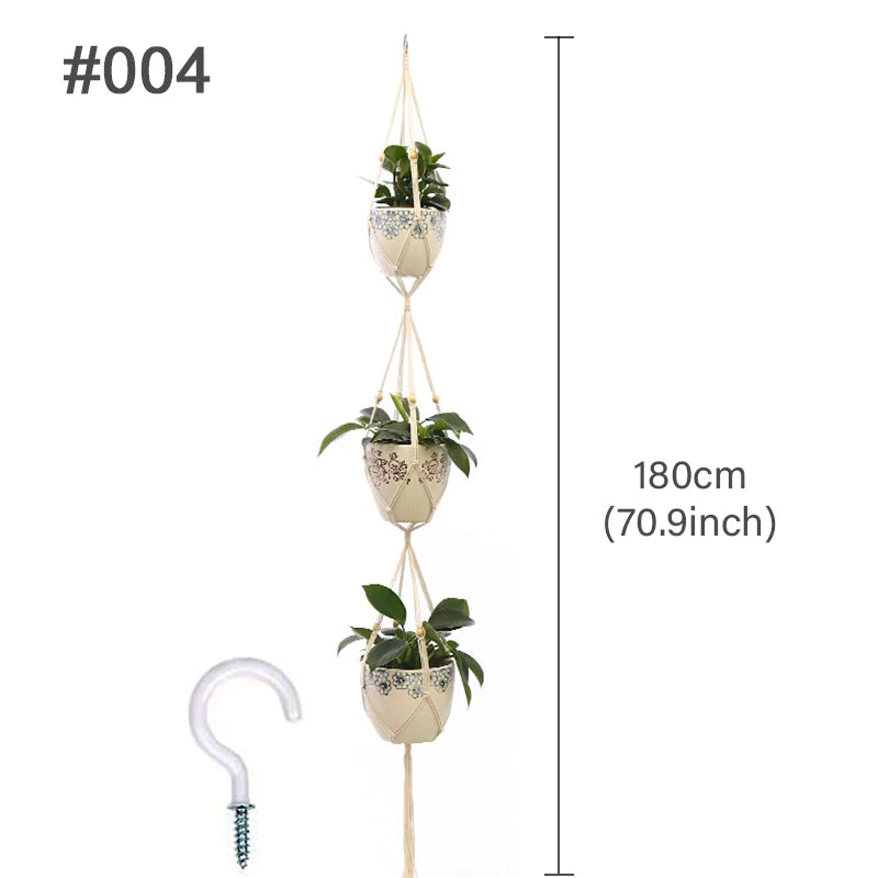 Handmade Boho Macrame Plant Hanger – Wall Hanging Basket Planter for Indoor & Outdoor Flower Pot Décor
