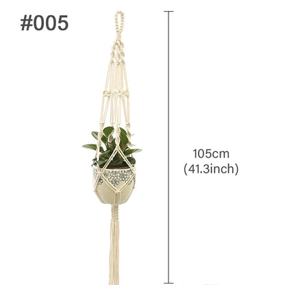 Handmade Boho Macrame Plant Hanger – Wall Hanging Basket Planter for Indoor & Outdoor Flower Pot Décor