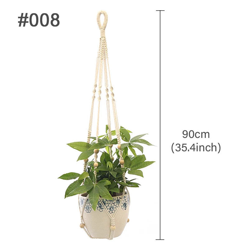 Handmade Boho Macrame Plant Hanger – Wall Hanging Basket Planter for Indoor & Outdoor Flower Pot Décor