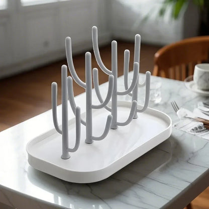 Dust-Free Baby Bottle Drying Rack with Cover – Folding Multifunctional Storage Box
