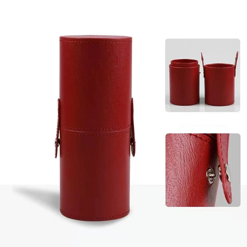 PU Leather Makeup Brush Cylinder