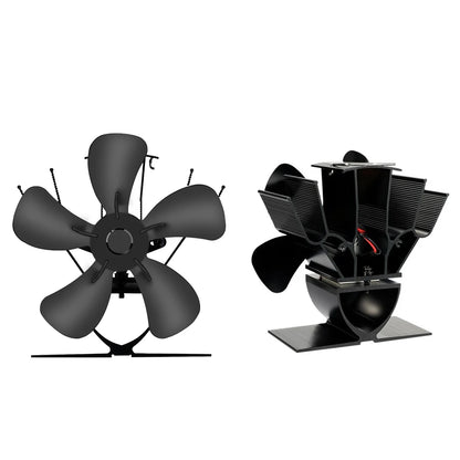 Mini Heat Powered Stove Fan – 5-Blade Quiet Fireplace Fan for Wood Burner, Eco-Friendly Heat Distribution Fan for Winter Home Heating