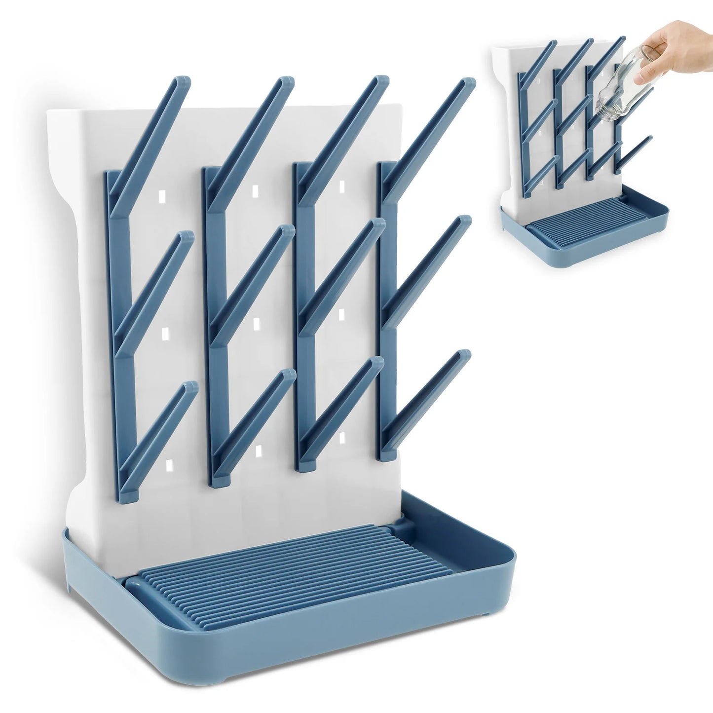 Vertical Space-Saving Baby Bottle Drying Rack & Holder Organizer