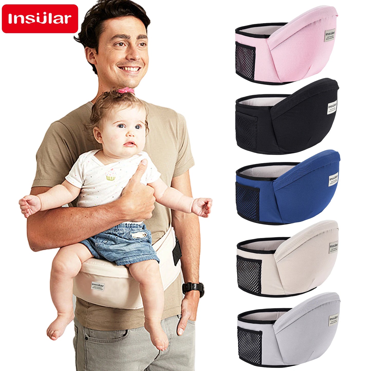 Baby Carrier Waist Stool – Adjustable Infant Hip Seat Sling with Waist Belt, Ergonomic Toddler Backpack for Newborns & Kids