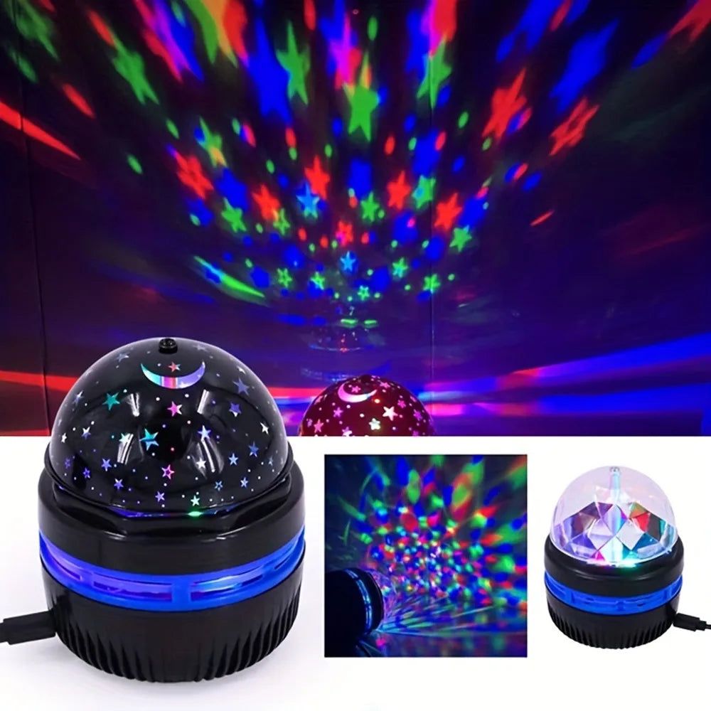 Starry Sky Galaxy Star Projector – LED Night Light with Remote, Sound-Activated & USB Charging, 7 Modes for Kids & Party Décor
