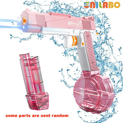 Unilabo M416 Electric Water Gun – Battery Powered Automatic Water Blaster with Bottle Attachment