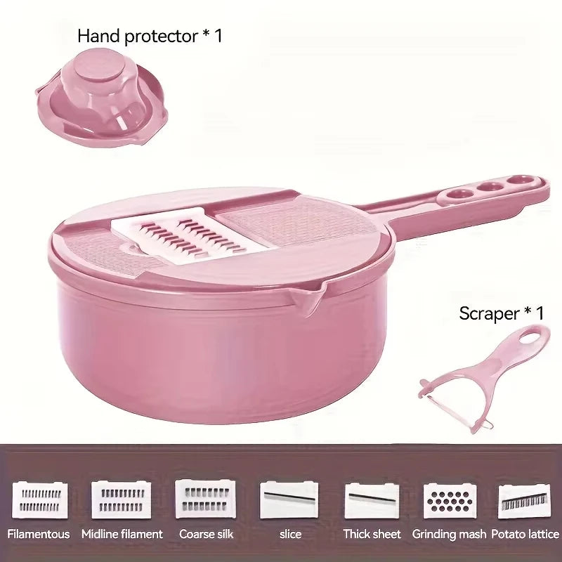 9 in 1 Vegetable Cutter – Multi-Functional Manual Potato Slicer, Shredder & Grater Kitchen Tool