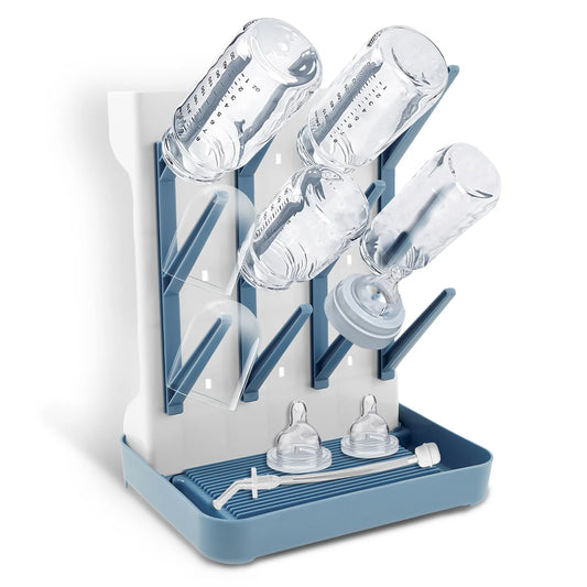 Vertical Space-Saving Baby Bottle Drying Rack & Holder Organizer