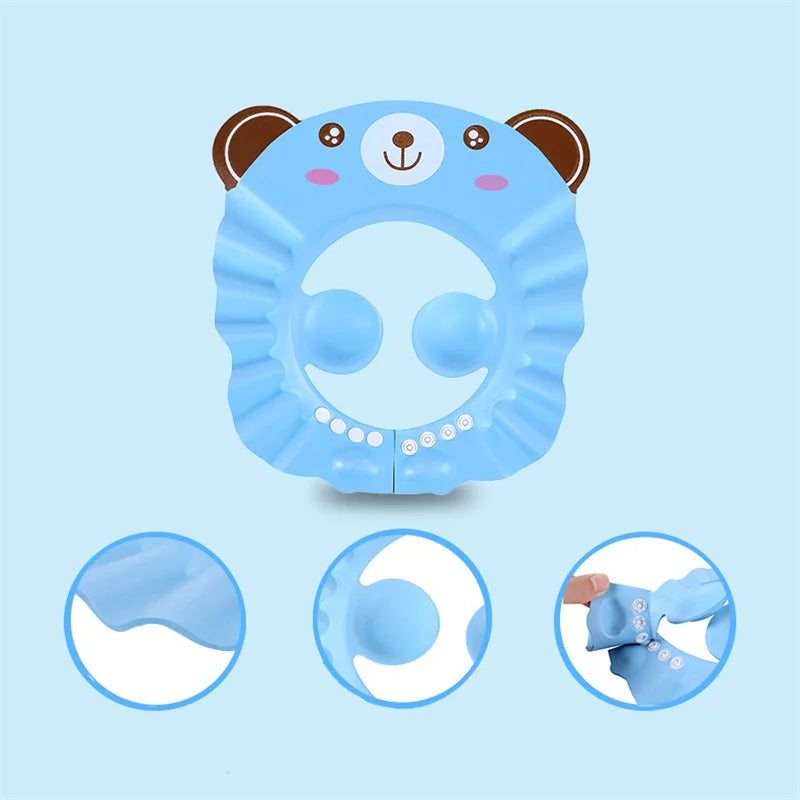 Adjustable Soft Baby Shampoo Shower Cap with Ear Protection