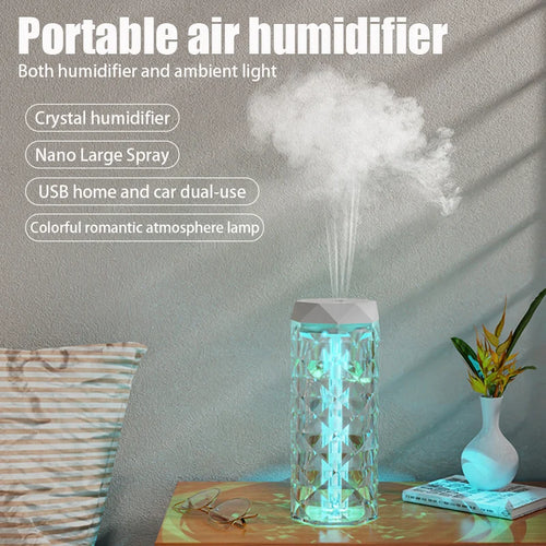 400ML USB Air Humidifier & Aroma Diffuser – Essential Oil Mist Maker with RGB Light for Car, Home & Bedroom