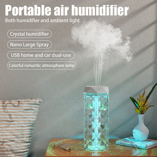 400ML USB Air Humidifier & Aroma Diffuser – Essential Oil Mist Maker with RGB Light for Car, Home & Bedroom