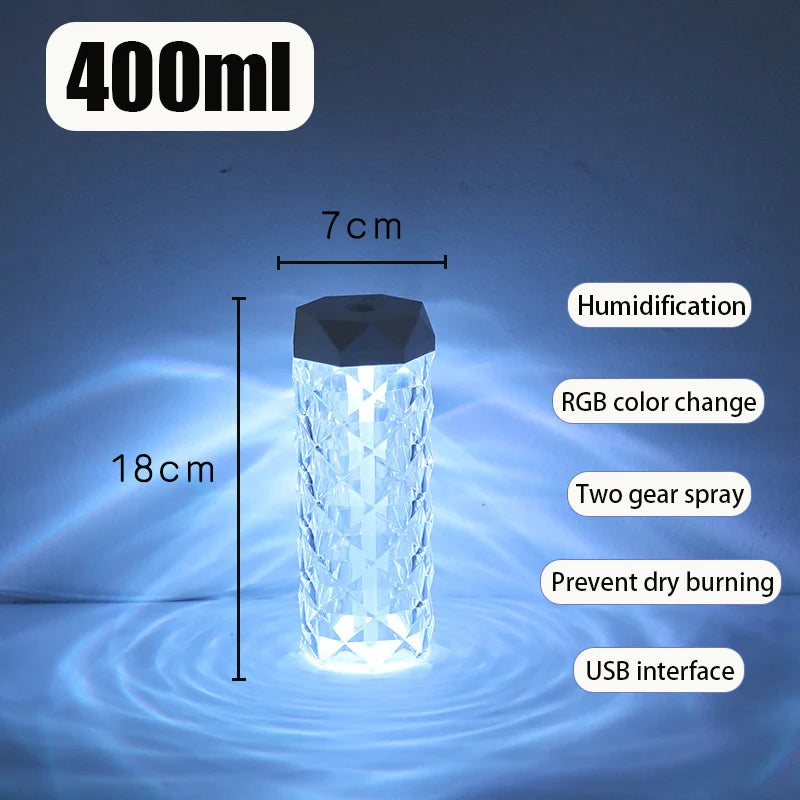 400ML USB Air Humidifier & Aroma Diffuser – Essential Oil Mist Maker with RGB Light for Car, Home & Bedroom