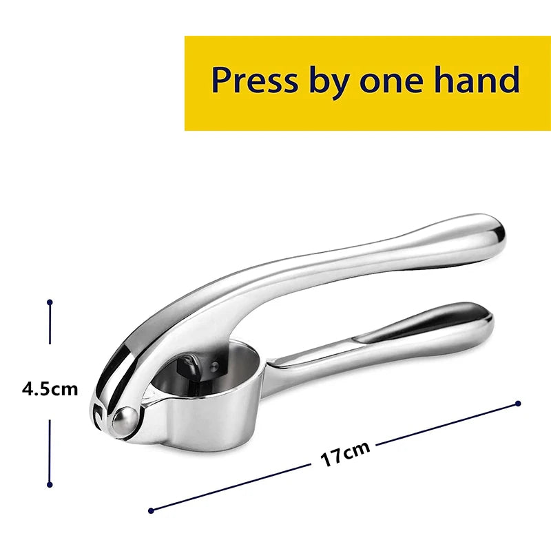 Stainless Steel Garlic Press – Heavy Duty Garlic Mincer & Crusher, Easy to Clean Kitchen Tool