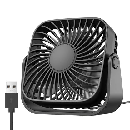 USB Mini Portable Fan 4-Inch – Quiet Desk Table Personal Fan with 3 Speeds, 360° Adjustable Standing Cooling Fan for Home, Office, Camping