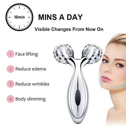 3D Roller Massager – Manual Facial Lifting & Skin Care Tool