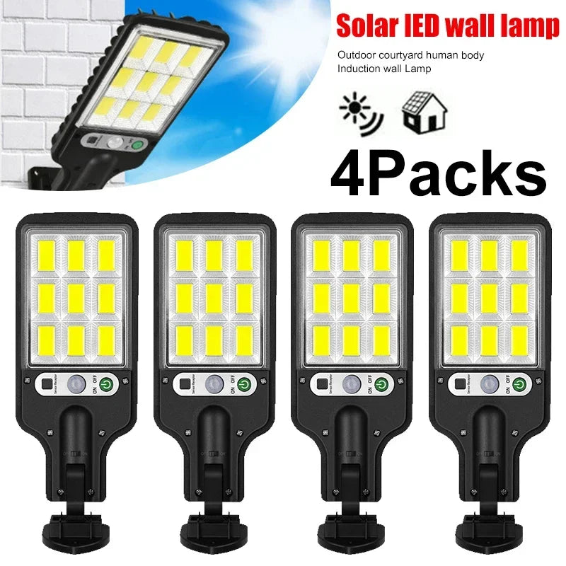 Powerful Rechargeable Solar Motion Sensor Wall Lamp – LED Outdoor Waterproof Light for Garden, Garage, Street & Courtyard