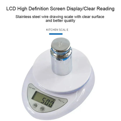 Digital Kitchen Scale 5KG/1G – Portable Electronic Food Scale with LCD Display for Cooking & Baking