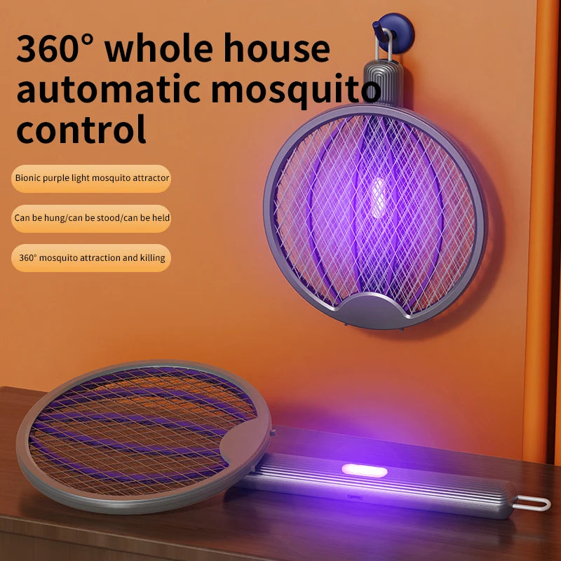 Electric Mosquito Swatter – Cordless Battery Powered Bug Zapper Racket, Handheld Fly & Insect Killer