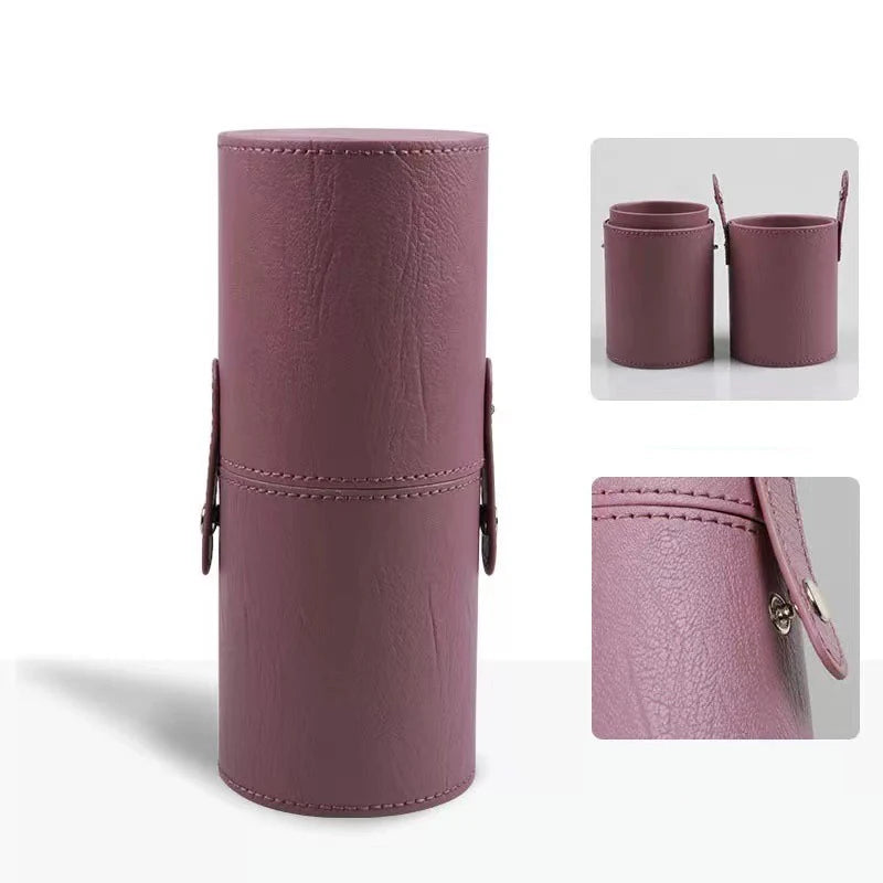 PU Leather Makeup Brush Cylinder