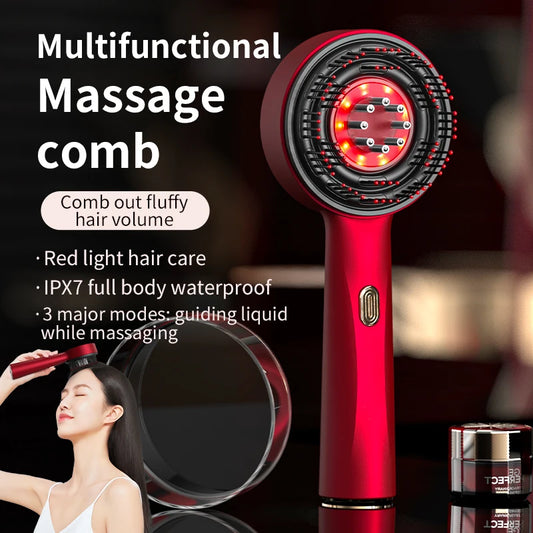 Electric Hair Care Comb – Red Light Scalp Massager with Liquid Infusion & Vibration Therapy