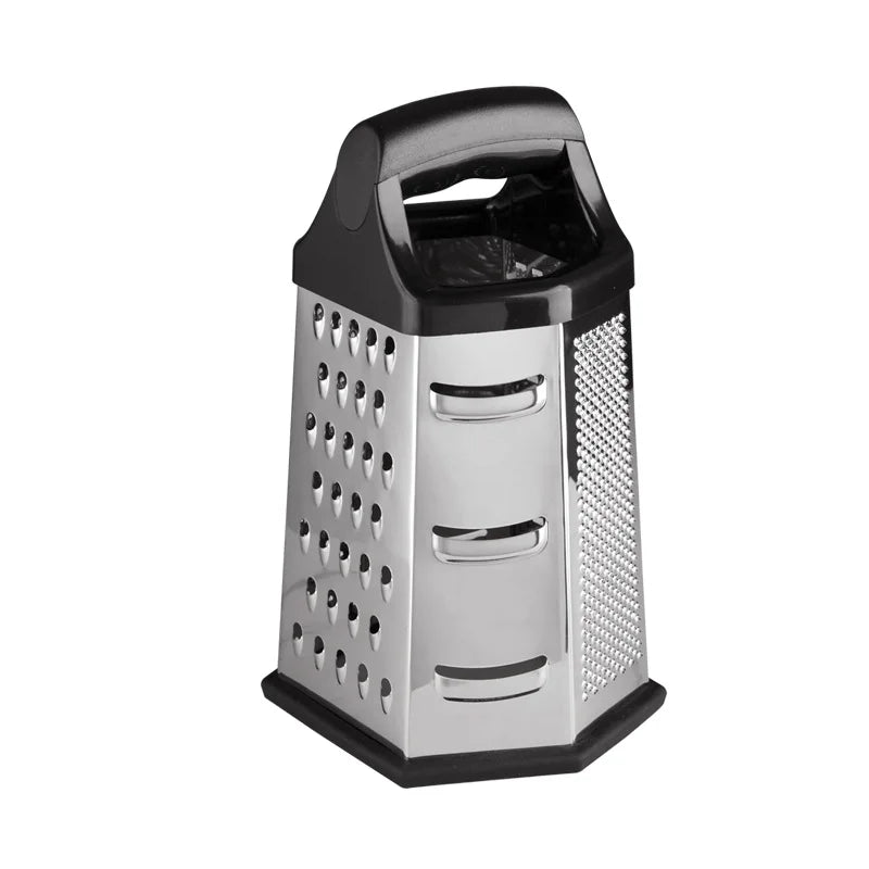 Stainless Steel 6-Sided Box Grater – Multifunctional Vegetable Slicer & Cheese Shredder