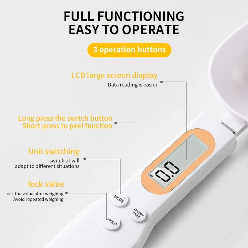 Digital Spoon Scale 500g/0.1g – Mini Electronic Kitchen Scale with LCD Display for Coffee, Flour, Milk & Baking