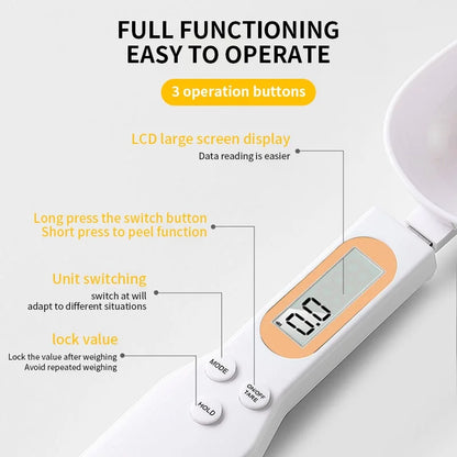 Digital Spoon Scale 500g/0.1g – Mini Electronic Kitchen Scale with LCD Display for Coffee, Flour, Milk & Baking