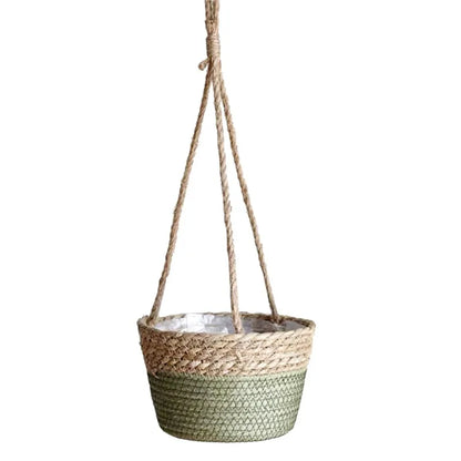 Handmade Jute Rope Macrame Hanging Planter – Boho Indoor/Outdoor Flower Pot Holder for Stylish Vertical Decor