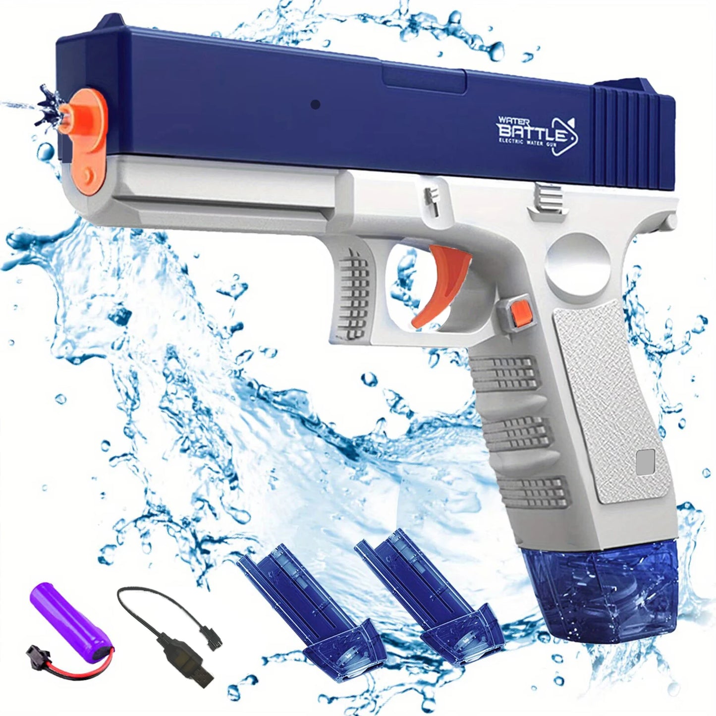 Unilabo M416 Electric Water Gun – Battery Powered Automatic Water Blaster with Bottle Attachment
