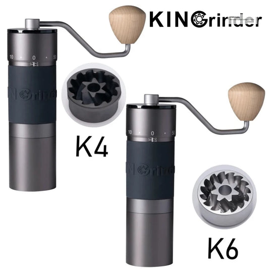 Kingrinder K4/K6 Manual Coffee Grinder – Portable Hand Coffee Mill with 48mm Stainless Steel Titanium Burrs