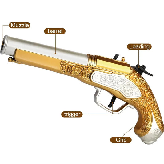 Golden Pirate Soft-Bullet Cosplay Pistol Toy