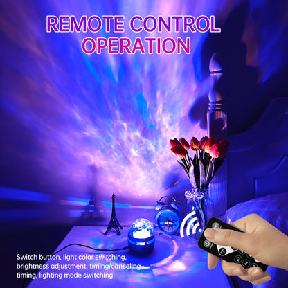 Starry Sky Galaxy Star Projector – LED Night Light with Remote, Sound-Activated & USB Charging, 7 Modes for Kids & Party Décor