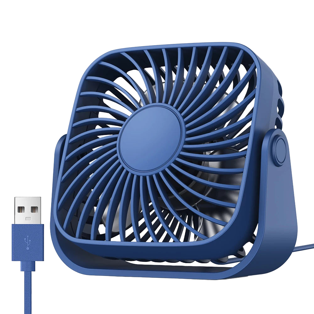 USB Mini Portable Fan 4-Inch – Quiet Desk Table Personal Fan with 3 Speeds, 360° Adjustable Standing Cooling Fan for Home, Office, Camping