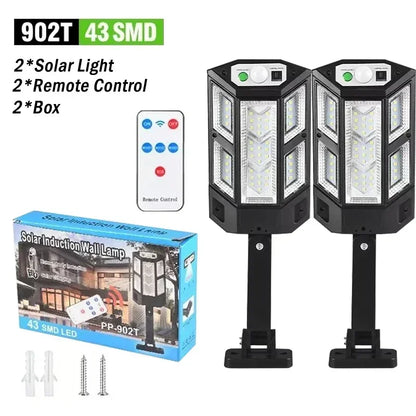 Powerful Rechargeable Solar Motion Sensor Wall Lamp – LED Outdoor Waterproof Light for Garden, Garage, Street & Courtyard