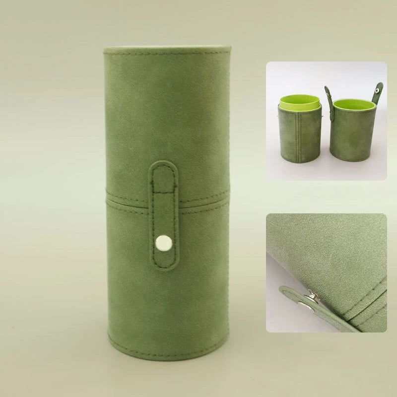 PU Leather Makeup Brush Cylinder