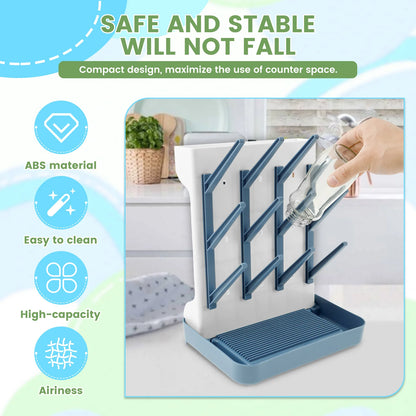 Vertical Space-Saving Baby Bottle Drying Rack & Holder Organizer