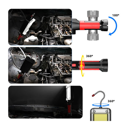 8000LM LED Work Light – COB Rechargeable Floodlight with Magnetic Base & Hook Clip, Portable Waterproof Work Lamp