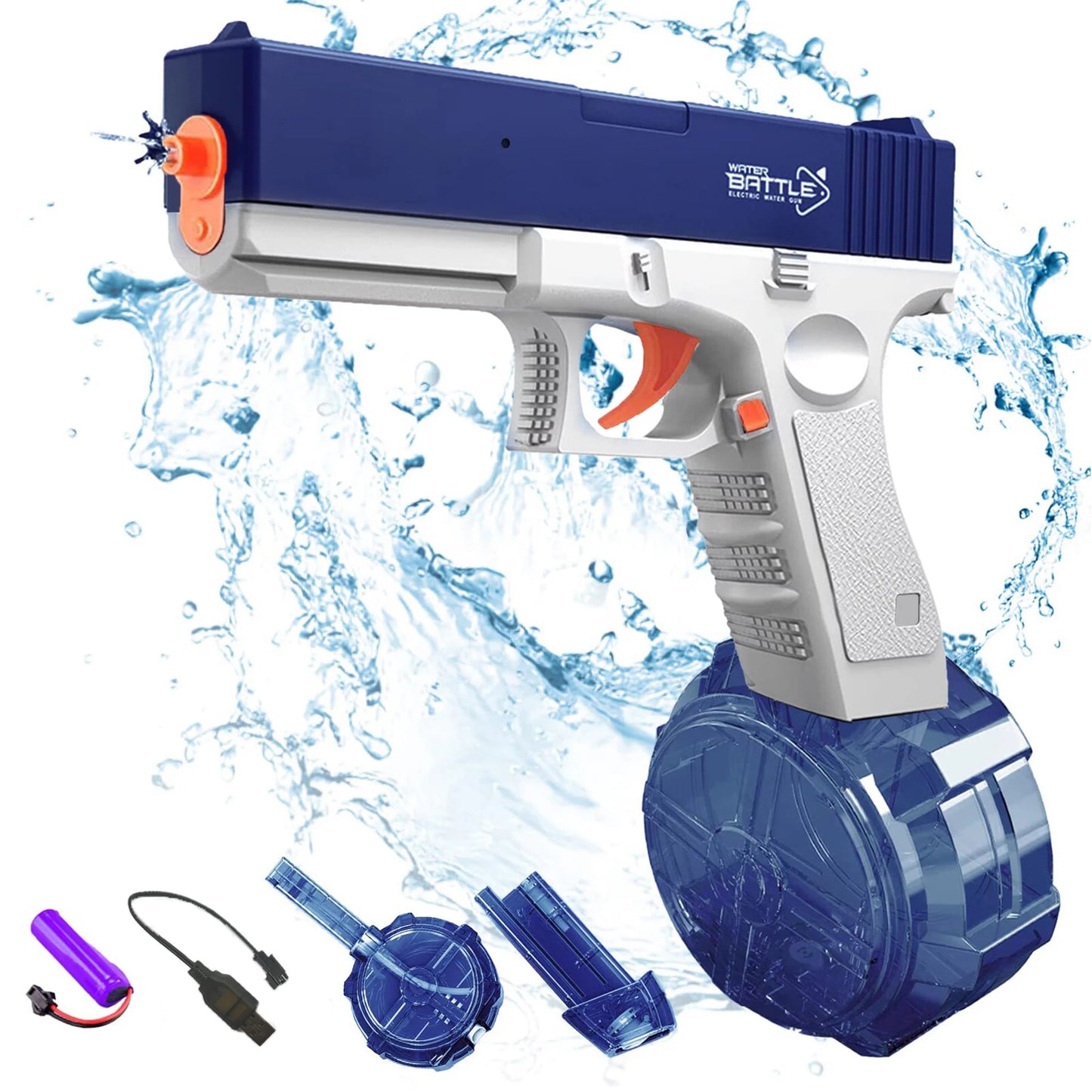 Unilabo M416 Electric Water Gun – Battery Powered Automatic Water Blaster with Bottle Attachment