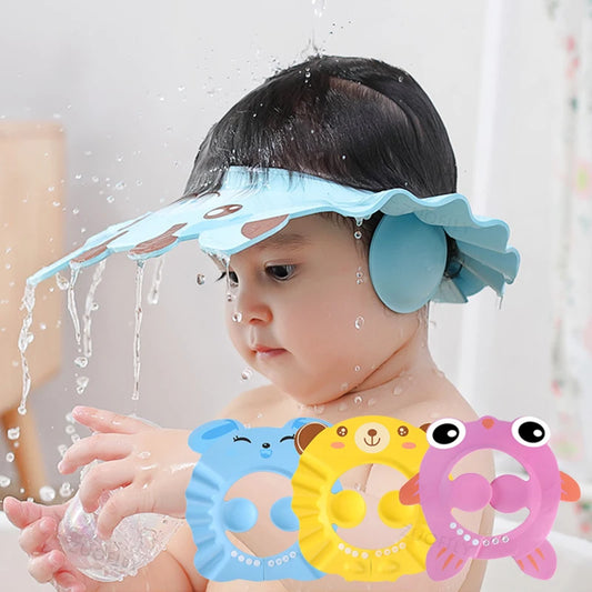 Adjustable Soft Baby Shampoo Shower Cap with Ear Protection