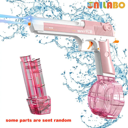 Unilabo M416 Electric Water Gun – Battery Powered Automatic Water Blaster with Bottle Attachment