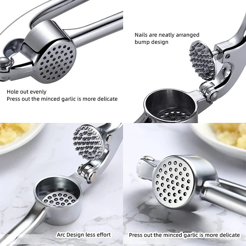 Stainless Steel Garlic Press – Heavy Duty Garlic Mincer & Crusher, Easy to Clean Kitchen Tool