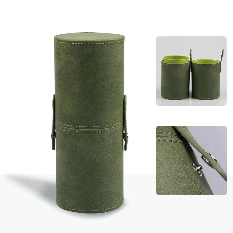 PU Leather Makeup Brush Cylinder