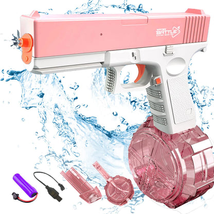 Unilabo M416 Electric Water Gun – Battery Powered Automatic Water Blaster with Bottle Attachment