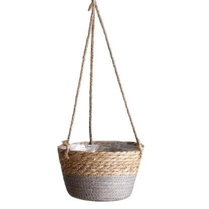 Handmade Jute Rope Macrame Hanging Planter – Boho Indoor/Outdoor Flower Pot Holder for Stylish Vertical Decor