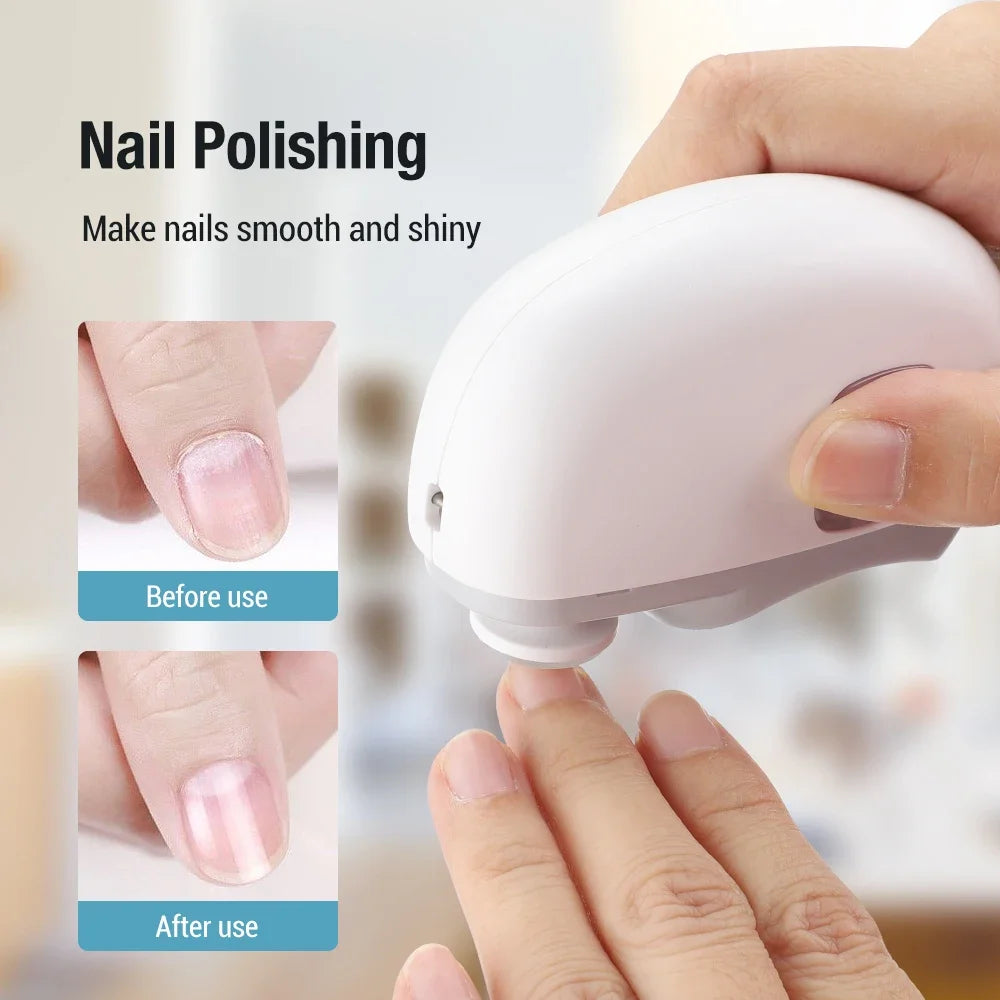 Electric Nail Clipper – Automatic Rechargeable Nail Trimmer & Polisher with Light for Baby & Adult Manicure