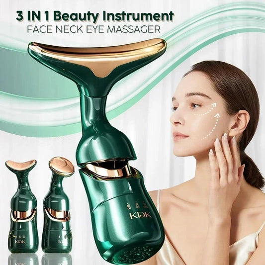 3-in-1 EMS Facial Lifting Device – Skin Tightening & Anti-Aging Massager for Face, Neck & Eyes