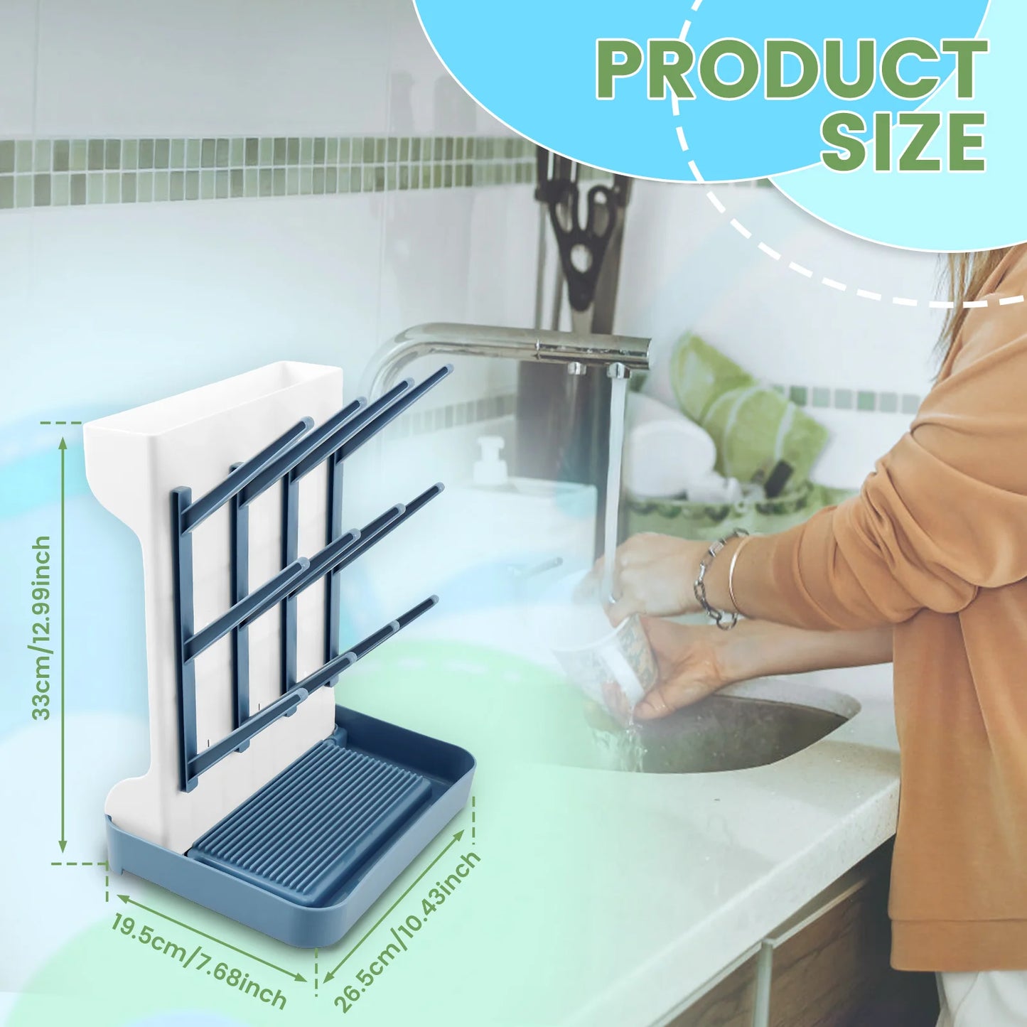 Vertical Space-Saving Baby Bottle Drying Rack & Holder Organizer